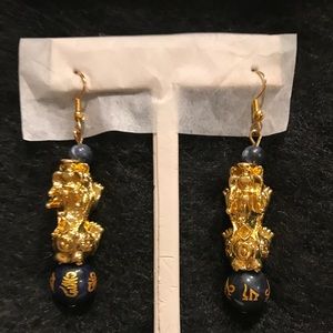 Pi Xiu Sodalite Earrings 17.30 ctw